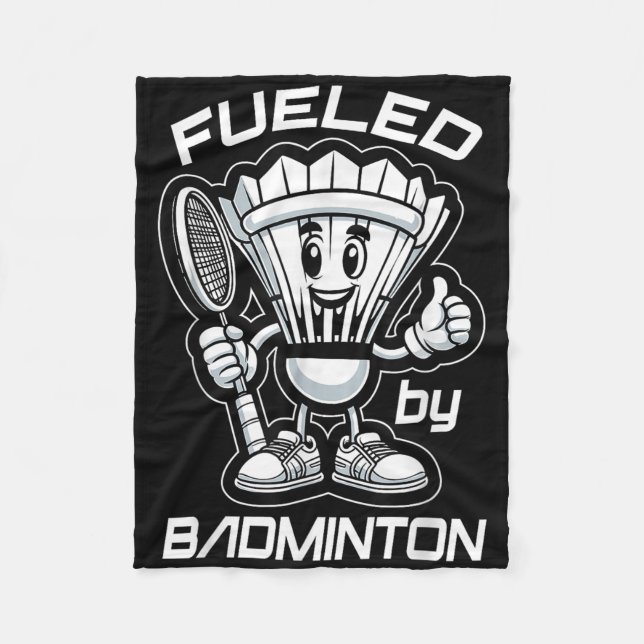 Badminton Forever Cartoon Shuttle And Racket Graph Fleece Blanket (Front)