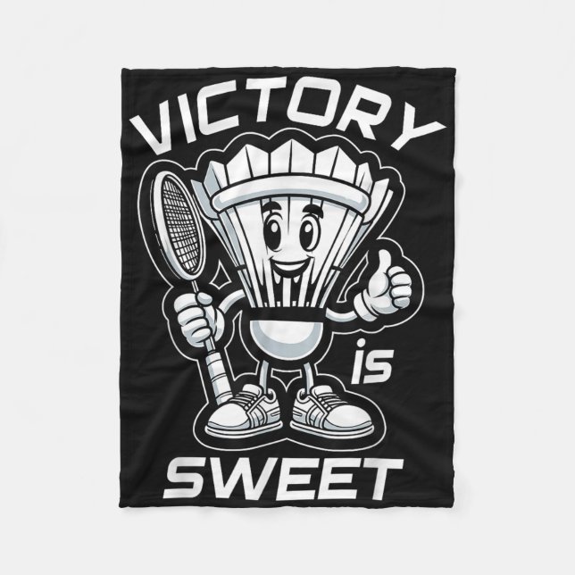 Badminton Forever Cartoon Shuttle And Racket Graph Fleece Blanket (Front)