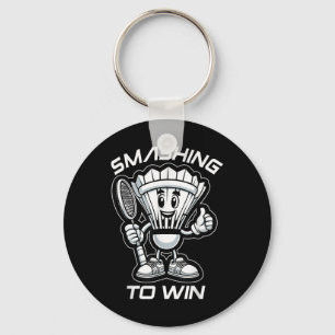 Badminton Forever Cartoon Shuttle And Racket Graph Keychain