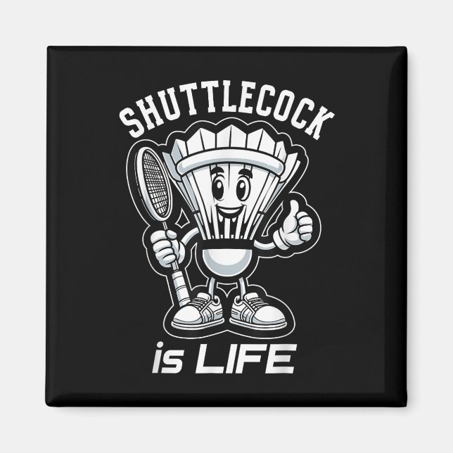 Badminton Forever Cartoon Shuttle And Racket Graph Magnet (Front)