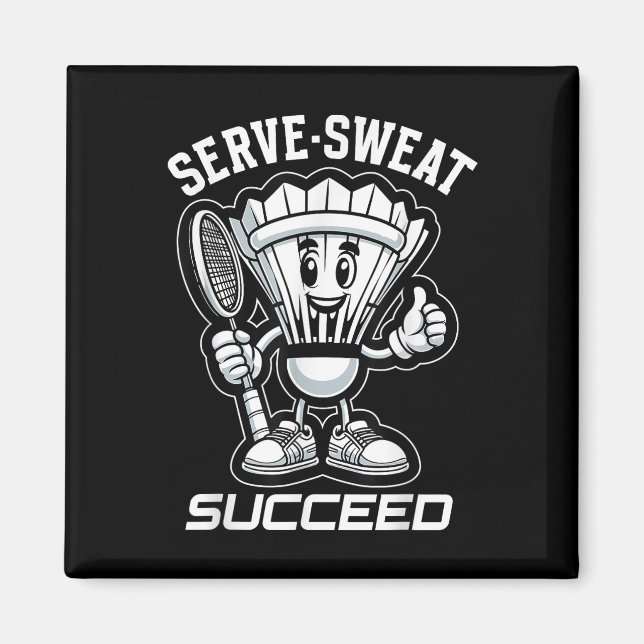 Badminton Forever Cartoon Shuttle And Racket Graph Magnet (Front)