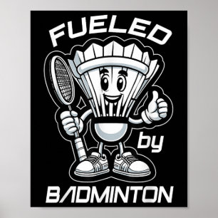 Badminton Forever Cartoon Shuttle And Racket Graph Poster