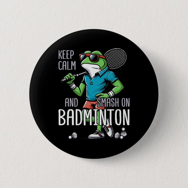 Badminton Frog Shuttle Poona  2 Inch Round Button (Front)