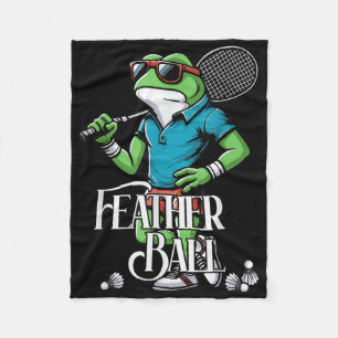 Badminton Frog Shuttle Poona Fleece Blanket