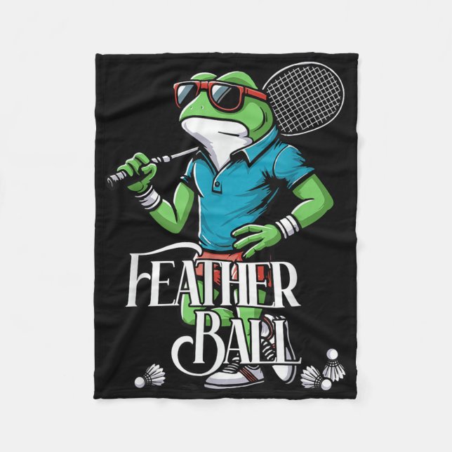 Badminton Frog Shuttle Poona  Fleece Blanket (Front)