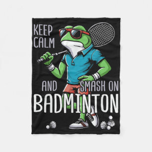 Badminton Frog Shuttle Poona Fleece Blanket