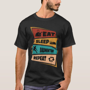 Badminton Game Repeat Shuttle Retro Badminton Play T-Shirt