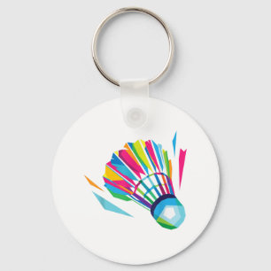Badminton Game Shuttle Sport Badminton Pop Art Keychain