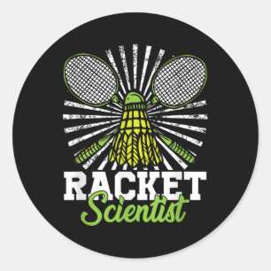 Badminton Gift Shuttle Racket Scientist Badminton Classic Round Sticker
