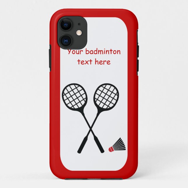 Badminton gifts, racquet and shuttlecock custom Case-Mate iPhone case (Back)