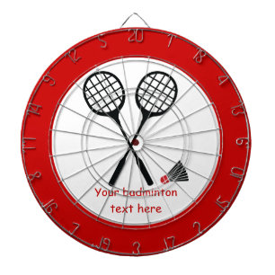 Badminton gifts, racquet and shuttlecock custom dartboard