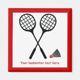 Badminton gifts, racquet and shuttlecock custom magnet