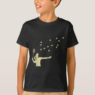 Badminton Girl Shuttle Woman Girl Shuttle Racket T-Shirt