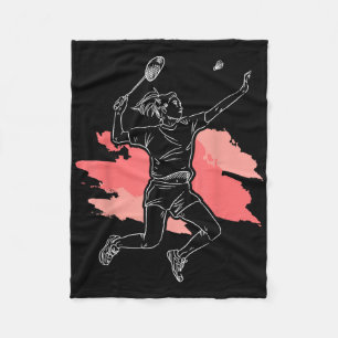 Badminton Girl - Smash Shuttle Athlete Sports Fleece Blanket
