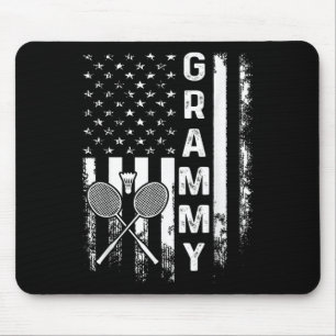 Badminton Grammy American Flag Vintage Christmas X Mouse Pad
