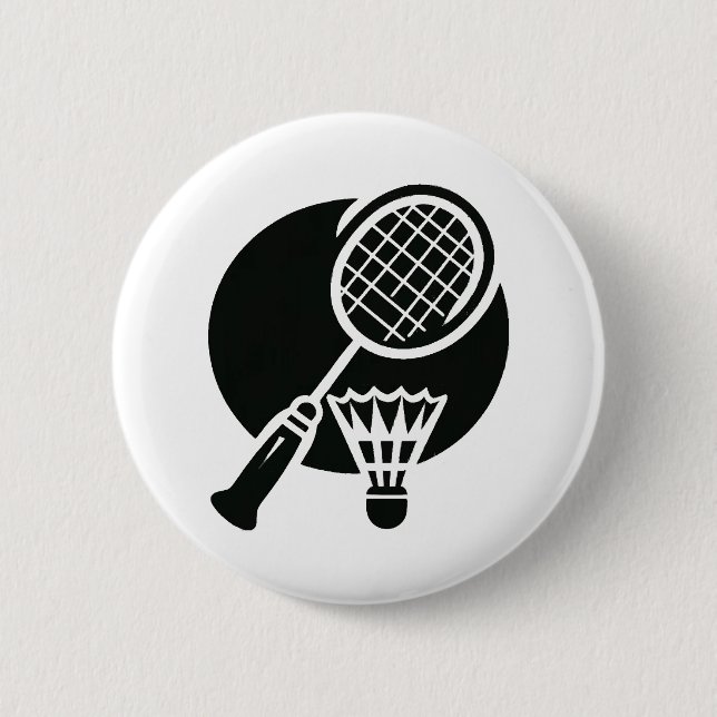 Badminton Graphic 2 Inch Round Button (Front)