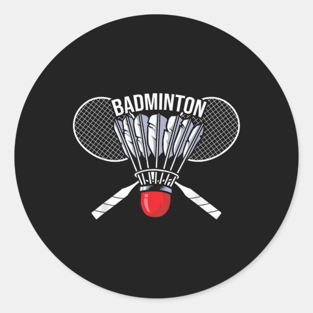 Badminton Graphic Badminton Player Shuttle Sports  Classic Round Sticker (Front)