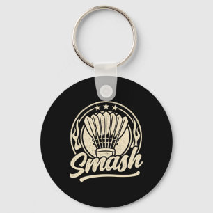 Badminton Graphic Badminton Player Shuttle Sports Keychain