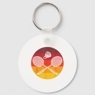 Badminton Graphic Badminton Player Shuttle Sports Keychain
