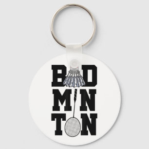 Badminton Graphic Badminton Player Shuttle Sports Keychain
