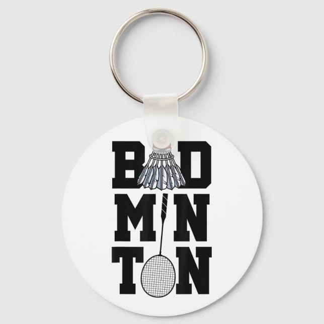 Badminton Graphic Badminton Player Shuttle Sports  Keychain (Front)