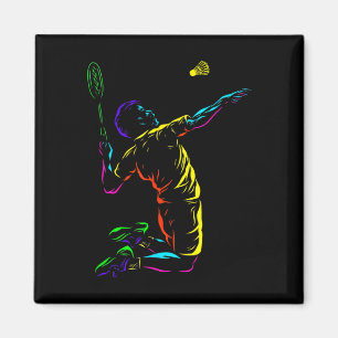 Badminton Graphic Badminton Player Shuttle Sports  Magnet
