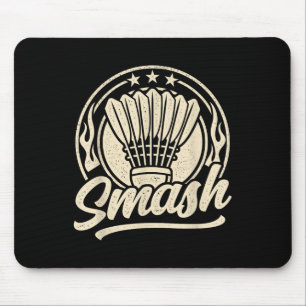 Badminton Graphic Badminton Player Shuttle Sports Mouse Pad