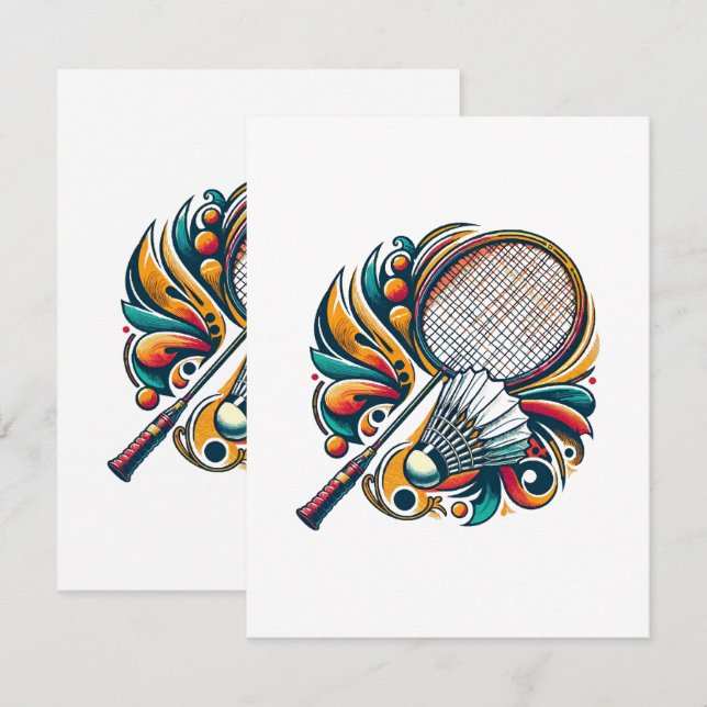 Badminton Graphic Enclosure Card (Front/Back)