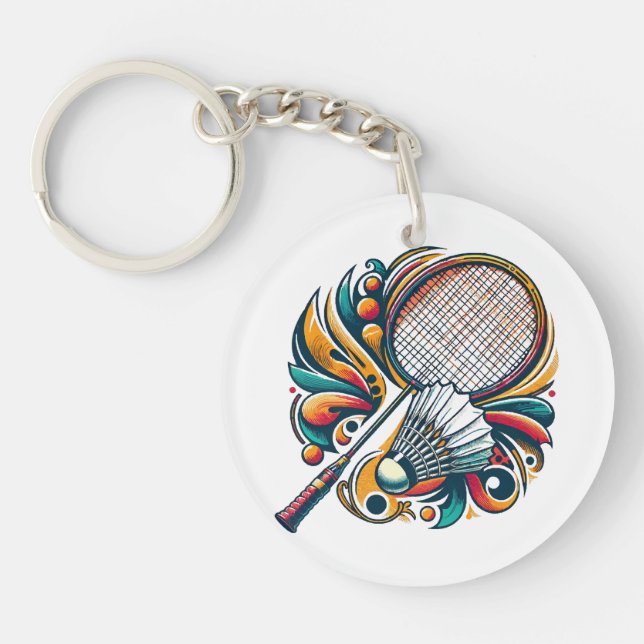 Badminton Graphic Keychain (Front)
