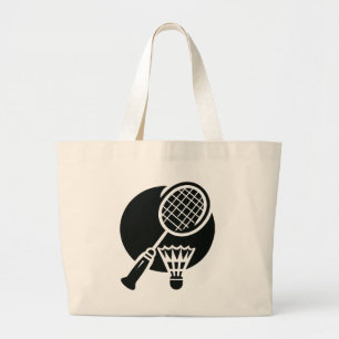 Badminton Graphic Large Tote Bag