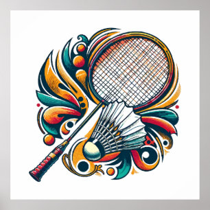 Badminton Graphic Poster