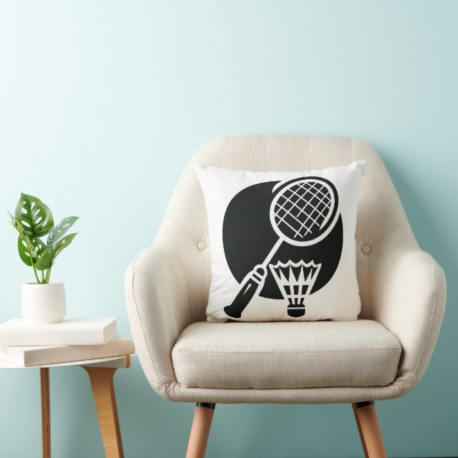 Badminton Graphic Throw Pillow (Chair)