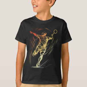 Badminton Guy Sketch Racquet Sport Shuttle T-Shirt