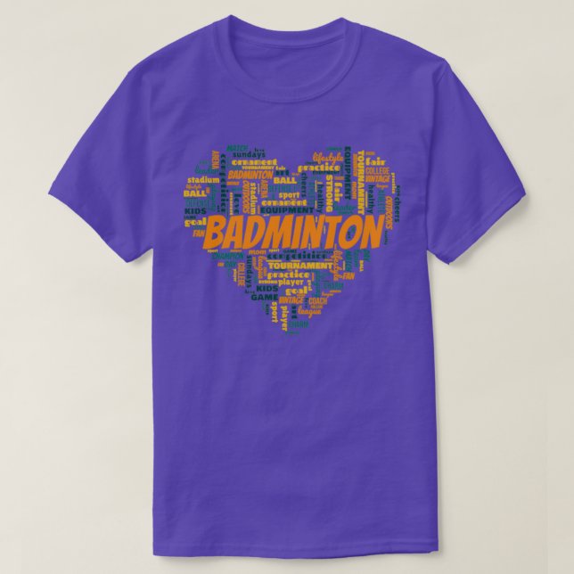 Badminton Heart T 2 T-Shirt (Design Front)