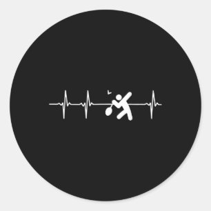 Badminton Heartbeat Classic Round Sticker