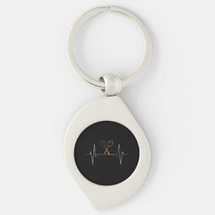 Badminton Heartbeat Keychain