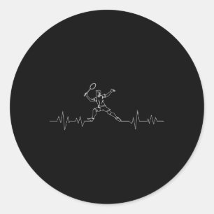Badminton Heartbeat Shuttle Boys Kids Youth Men Classic Round Sticker