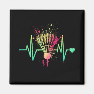 Badminton Heartbeat - Vintage Shuttle Badminton Lo Magnet