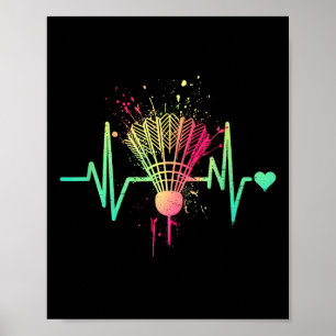 Badminton Heartbeat - Vintage Shuttle Badminton Lo Poster