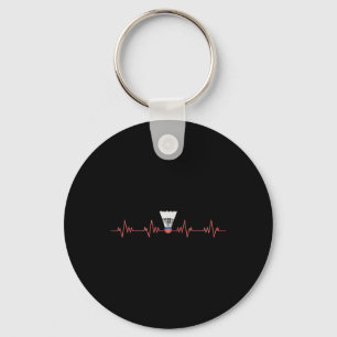 Badminton Heartbeat With Shuttle For Badminton Keychain