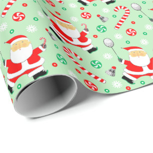 Badminton Holiday Gift Wrapping Paper