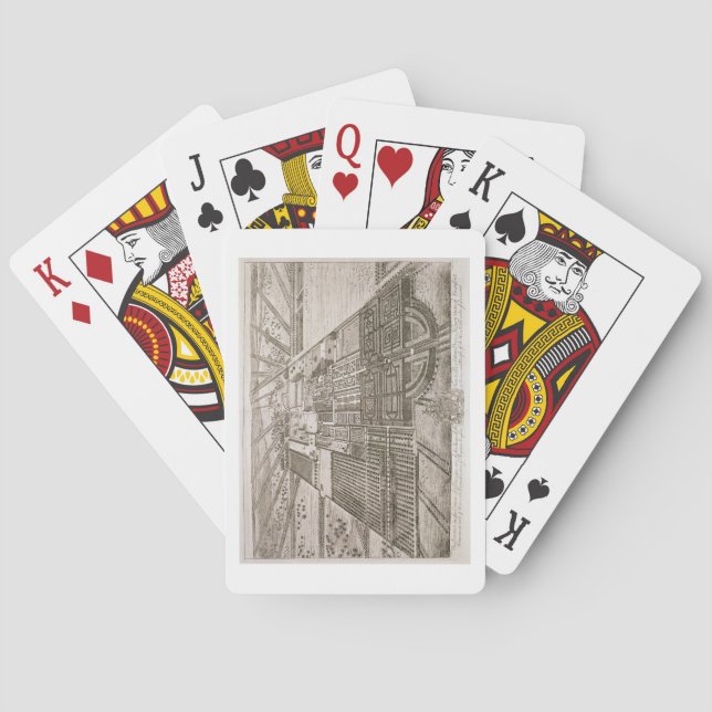 Badminton House in the County of Gloucester, engra Playing Cards (Back)
