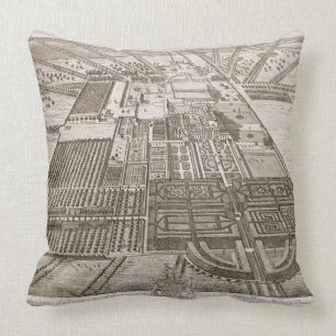 Badminton House in the County of Gloucester, engra Throw Pillow