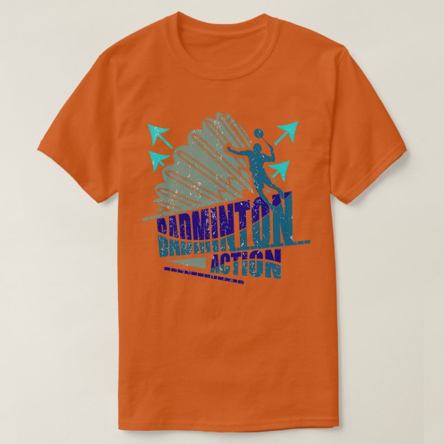 Badminton in action T T-Shirt (Design Front)