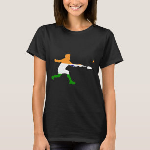 Badminton Indian Flag Racquet Shuttle Men Player T-Shirt