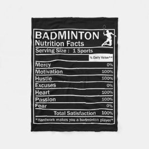 Badminton Ingredients Label Funny  Fleece Blanket