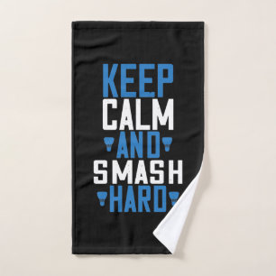 Badminton - Keep calm and smash hard Hand Towel