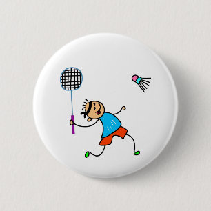 Badminton Kid 2 Inch Round Button