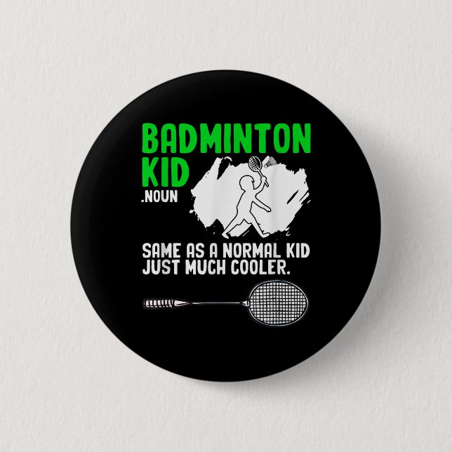 Badminton Kid Racket Shuttle Hobby Badminton Playe 2 Inch Round Button (Front)