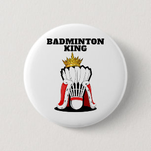 Badminton King Mens Badminton Player Shirt Boys Ba 2 Inch Round Button
